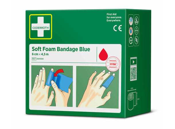 Cederroth Soft Foam Bandage Blue 6 cm x 4,5 m