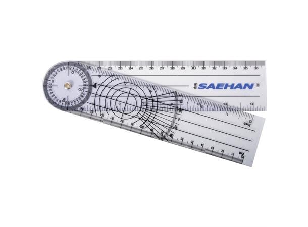 Vinkelmätare/ Goniometer Rulong 20 cm Plexiglas. 0° til 360° pr 2°