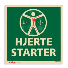 Sn&#248;gg Skilt Hjertestarter 20 x 20 cm