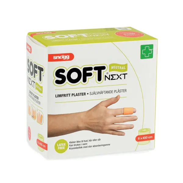 Snøgg Soft NEXT 6 cm x 4,5 m Beige Limfritt plaster - Lateksfri 