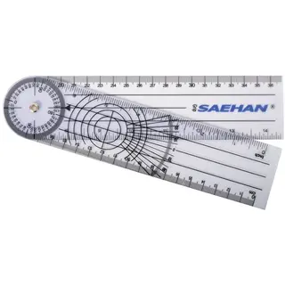 Vinkelm&#228;tare/ Goniometer Rulong 20 cm Plexiglas. 0&#176; til 360&#176; pr 2&#176;